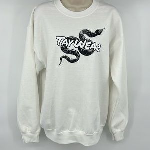 One Under Bogey Designs TAYWEAR Swifties Inspired Sweatshirt Women’s White M